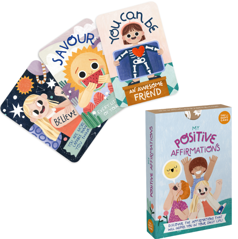 The Happy Gang - My Positive Affirmations - Life Skills Flashcards for Parents & Kids