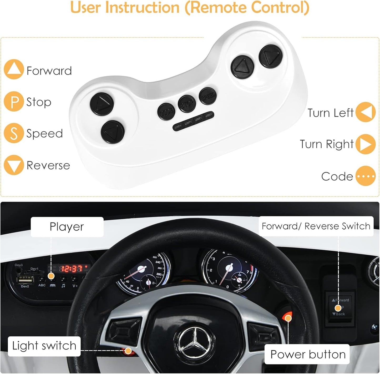 Mercedes GLA45 AMG Kids Electric 12V Ride-On Car