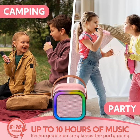 Mini Karaoke Machine with Wireless Mics