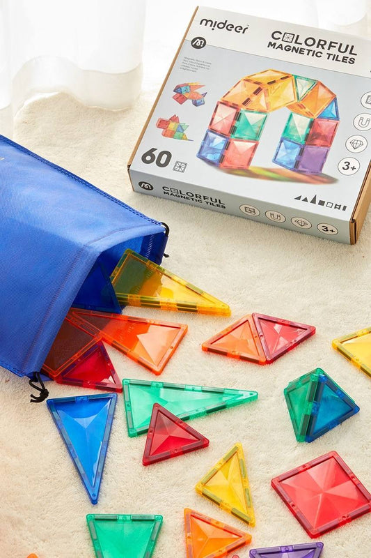 Mideer – Colourful Magnetic Tiles Building Set – 60pcs