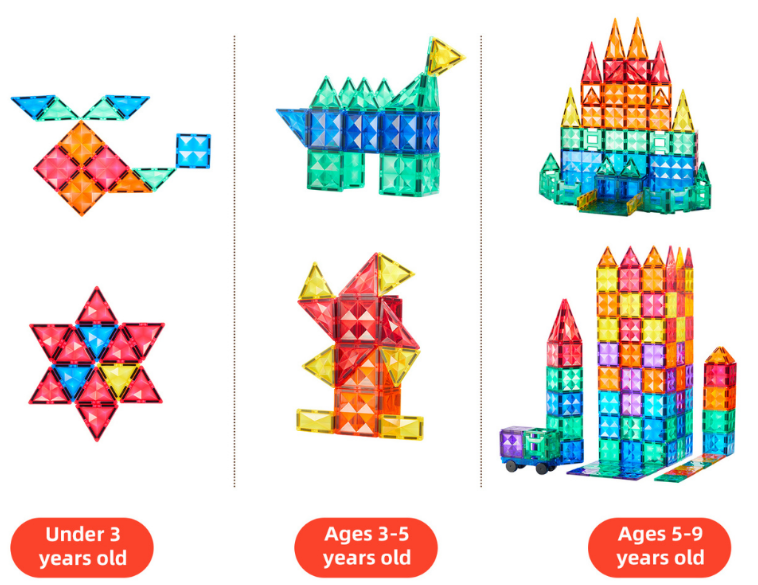 Mideer – Colourful Magnetic Tiles Building Set – 60pcs